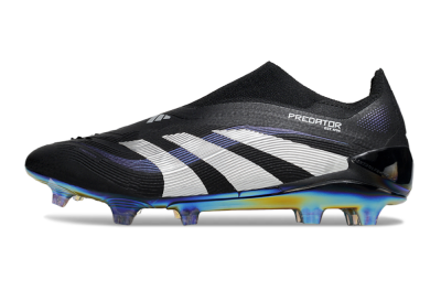 Adidas Predator 25 Elite Laceless FG Football Boots - Black/Silver/Blue