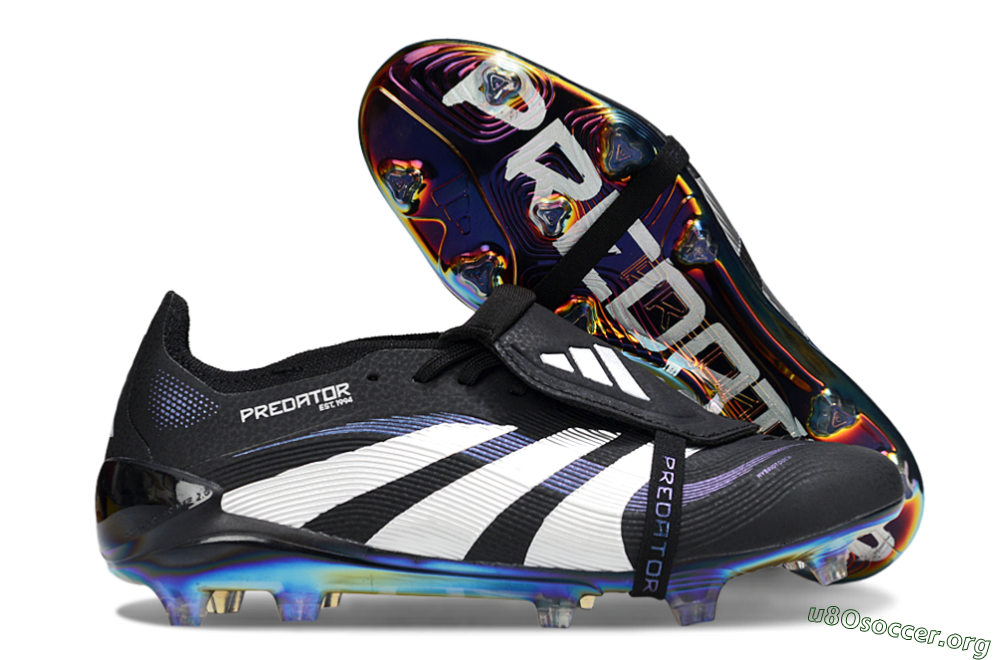 Adidas Predator 25 EliteFoldover Tongue FG Football Boots - Black/Silver/Blue 2