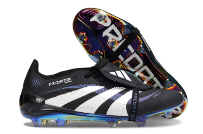 Adidas Predator 25 EliteFoldover Tongue FG Football Boots - Black/Silver/Blue
