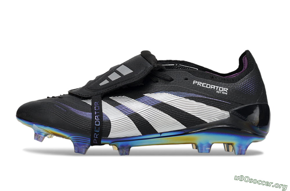 Adidas Predator 25 EliteFoldover Tongue FG Football Boots - Black/Silver/Blue 3