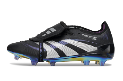 Adidas Predator 25 EliteFoldover Tongue FG Football Boots - Black/Silver/Blue