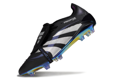 Adidas Predator 25 EliteFoldover Tongue FG Football Boots - Black/Silver/Blue