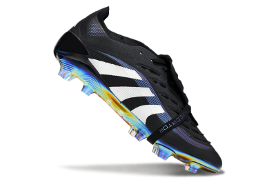 Adidas Predator 25 EliteFoldover Tongue FG Football Boots - Black/Silver/Blue
