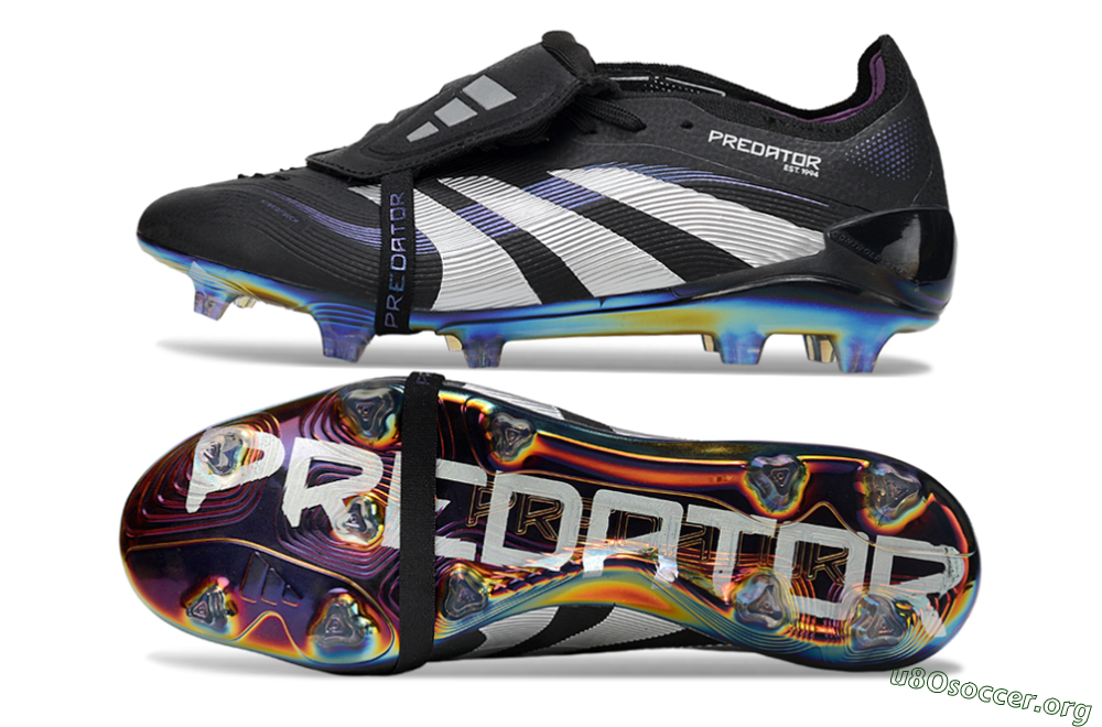 Adidas Predator 25 EliteFoldover Tongue FG Football Boots - Black/Silver/Blue 1