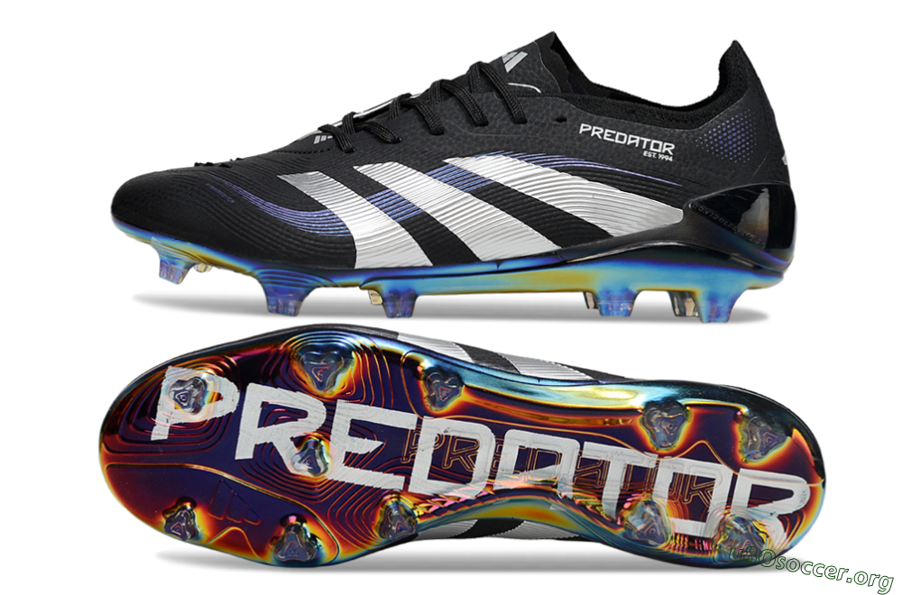 Adidas Predator 25 Elite FG Football Boots - Black/Silver/Blue 1