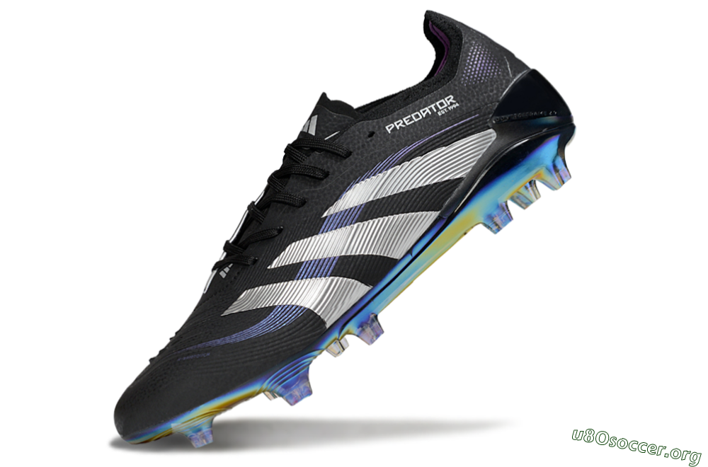 Adidas Predator 25 Elite FG Football Boots - Black/Silver/Blue 5