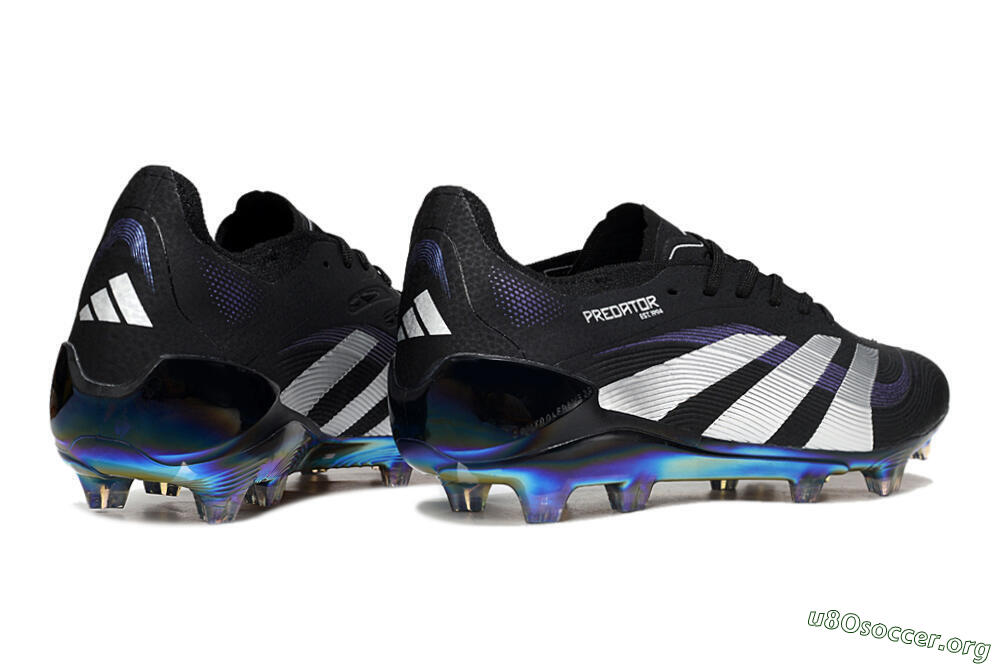 Adidas Predator 25 Elite FG Football Boots - Black/Silver/Blue 6