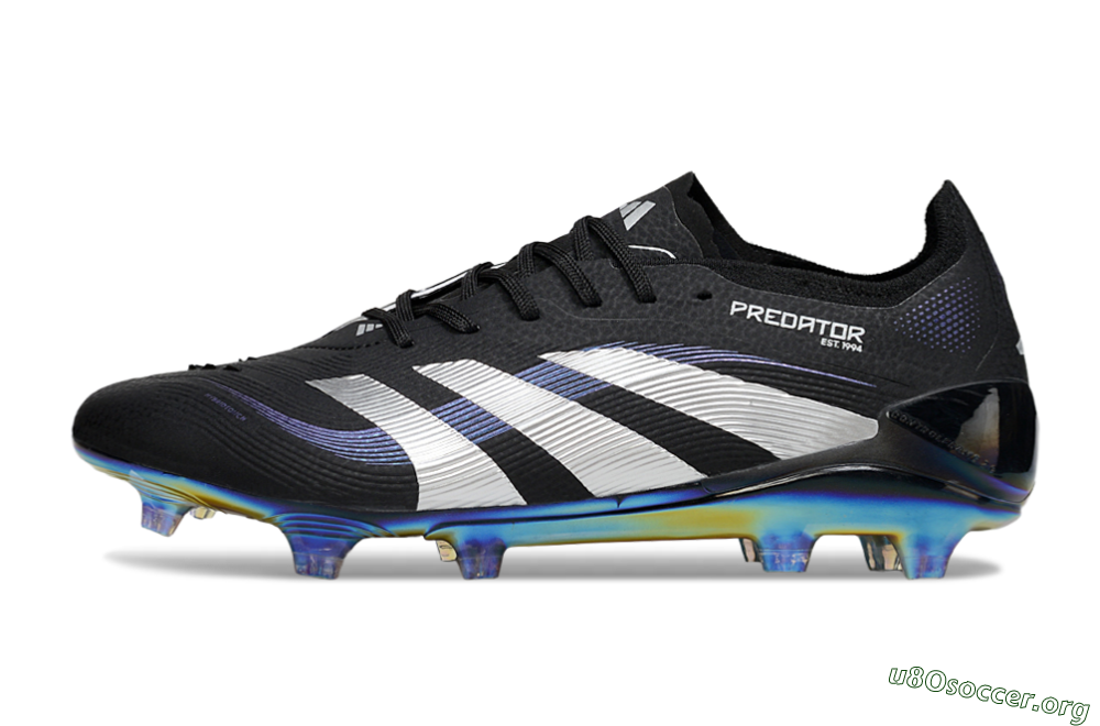 Adidas Predator 25 Elite FG Football Boots - Black/Silver/Blue 3