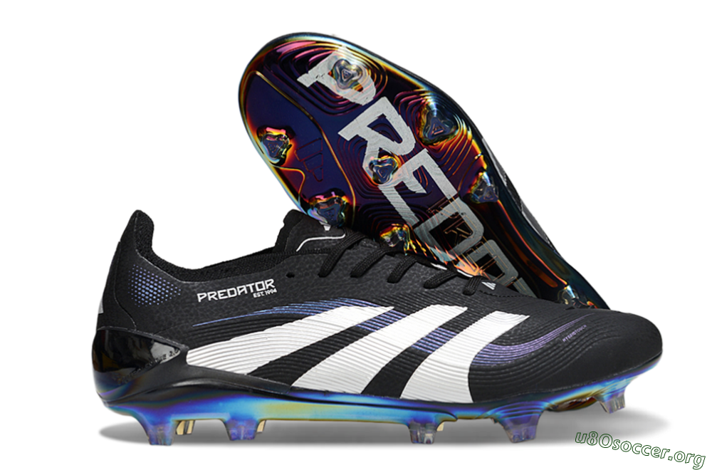 Adidas Predator 25 Elite FG Football Boots - Black/Silver/Blue 2
