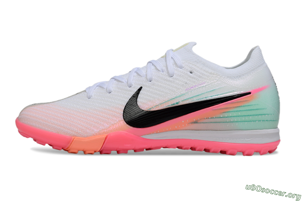 Nike Air Zoom Mercurial Vapor 16 Elite TF Football Shoes - White/Black/Pink 3