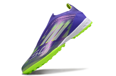 Adidas F50 Elite Laceless TF Football Shoes - Purple/Yellow/Silver