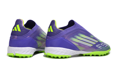 Adidas F50 Elite Laceless TF Football Shoes - Purple/Yellow/Silver