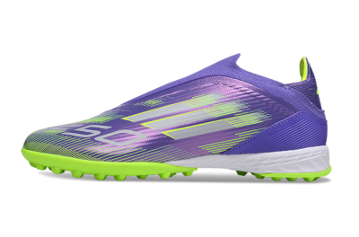 Adidas F50 Elite Laceless TF Football Shoes - Purple/Yellow/Silver