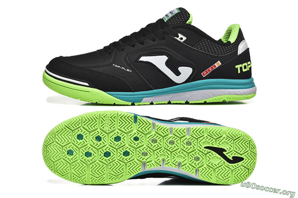 Joma Top Flex IC Football Shoes - Black/White/Yellow 1