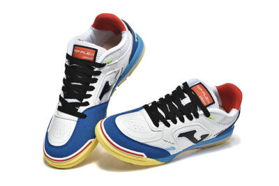 Joma Top Flex IC Football Shoes - White/Black/Blue