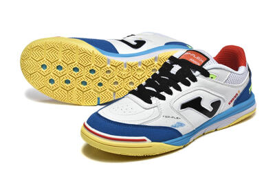 Joma Top Flex IC Football Shoes - White/Black/Blue