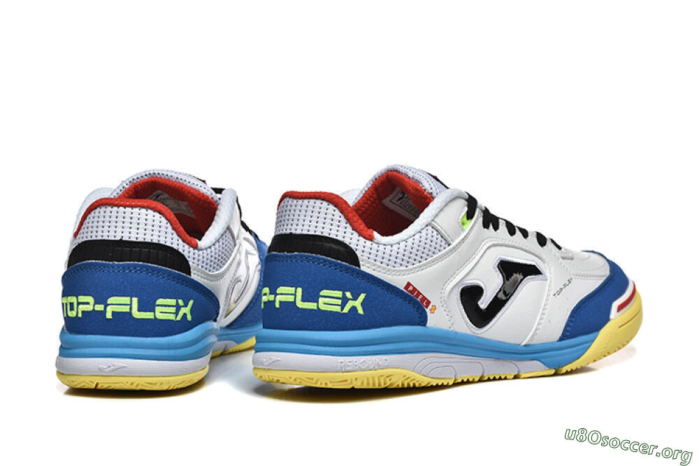 Joma Top Flex IC Football Shoes - White/Black/Blue 9