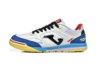 Joma Top Flex IC Football Shoes - White/Black/Blue