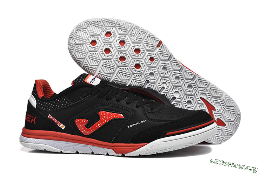 Joma Top Flex IC Football Shoes - Black/Red/White 2