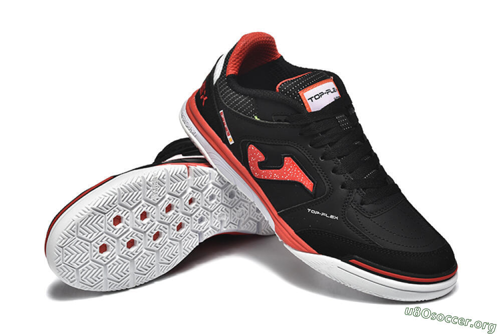 Joma Top Flex IC Football Shoes - Black/Red/White 4