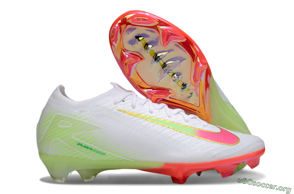 Nike Air Zoom Mercurial Vapor 16 Elite FG Football Boots - White/Pink/Yellow 2