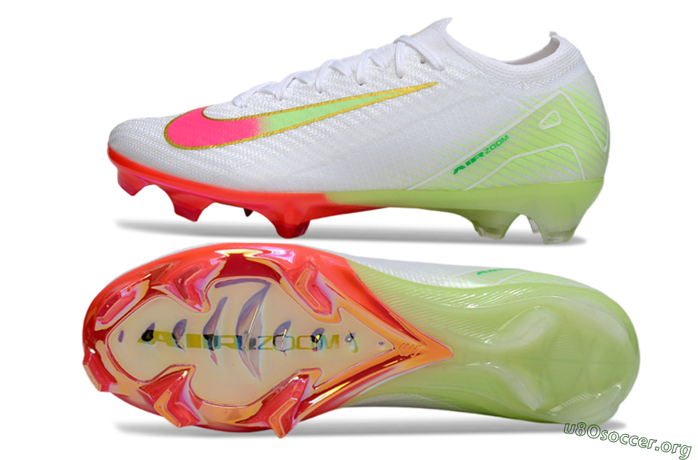 Nike Air Zoom Mercurial Vapor 16 Elite FG Football Boots - White/Pink/Yellow 1
