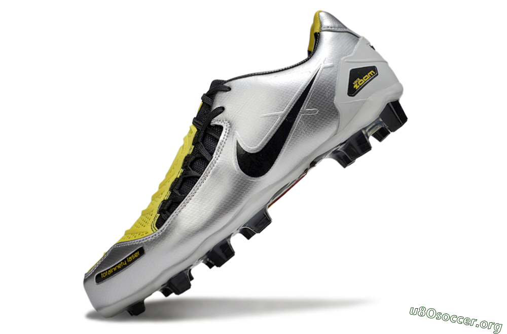 Nike Air Zoom Total 90 Laser FG Football Boots - Silver/Black/Yellow 5