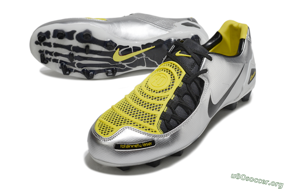 Nike Air Zoom Total 90 Laser FG Football Boots - Silver/Black/Yellow 0