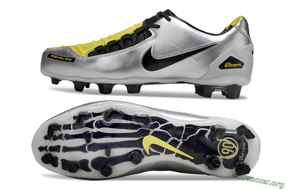 Nike Air Zoom Total 90 Laser FG Football Boots - Silver/Black/Yellow 1