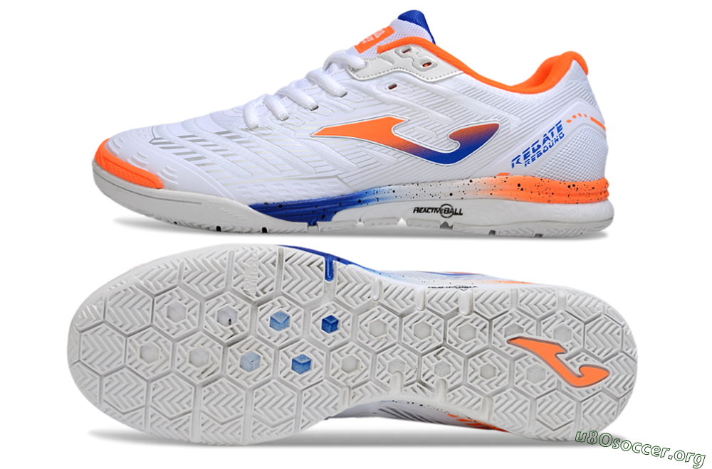 Joma Top Flex IC Football Shoes - White/Blue/Red 1