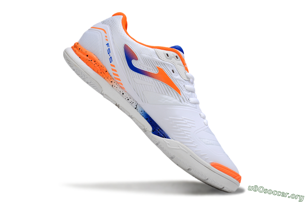 Joma Top Flex IC Football Shoes - White/Blue/Red 4