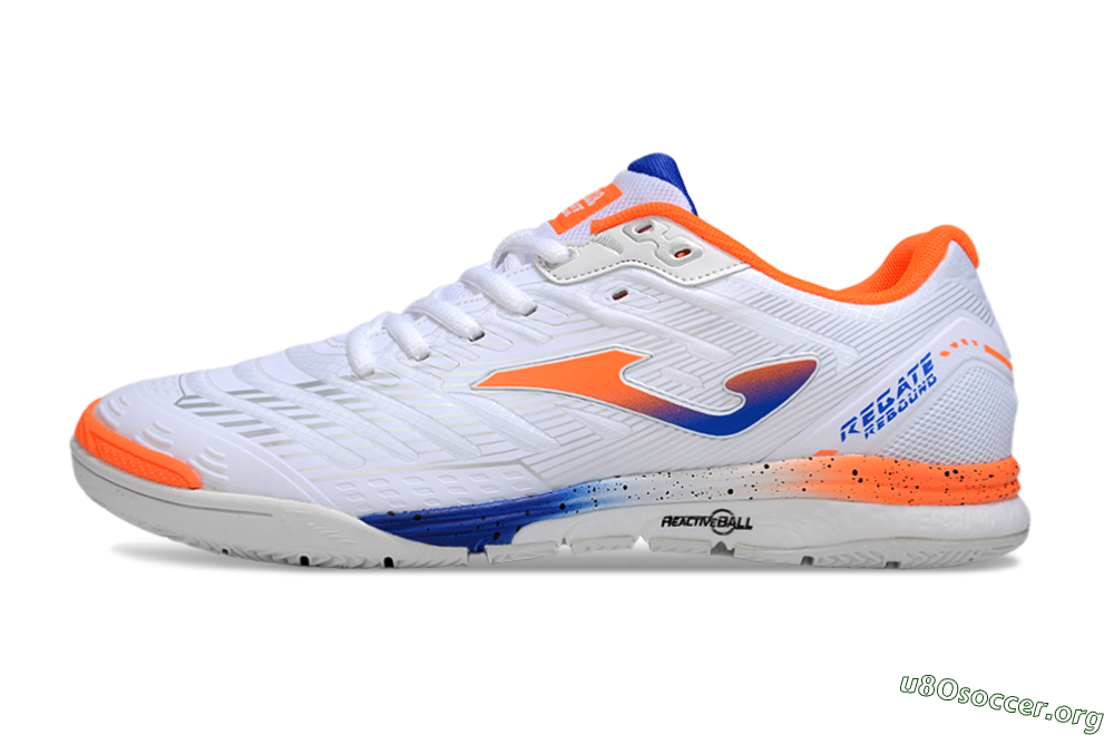 Joma Top Flex IC Football Shoes - White/Blue/Red 3