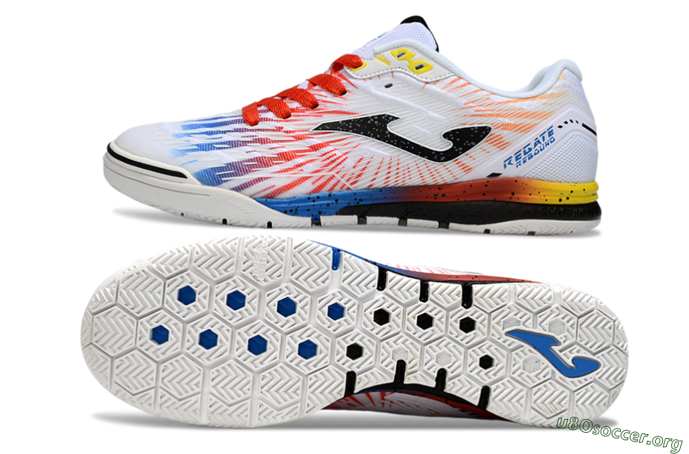 Joma Top Flex IC Football Shoes - White/Black/Red 1