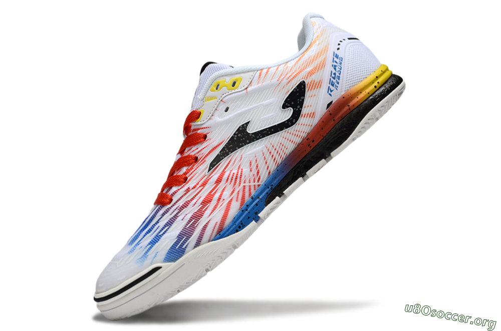 Joma Top Flex IC Football Shoes - White/Black/Red 5
