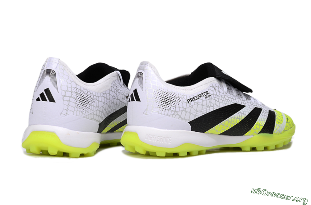 Adidas Predator League Foldover Tongue TF Football Shoes - White/Black/Yellow 6