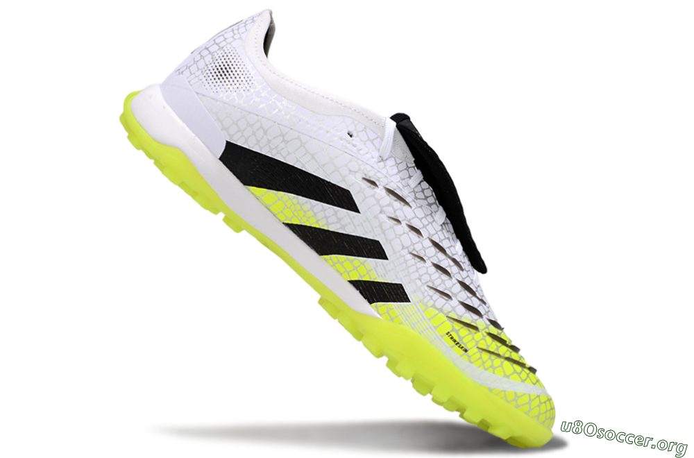 Adidas Predator League Foldover Tongue TF Football Shoes - White/Black/Yellow 4