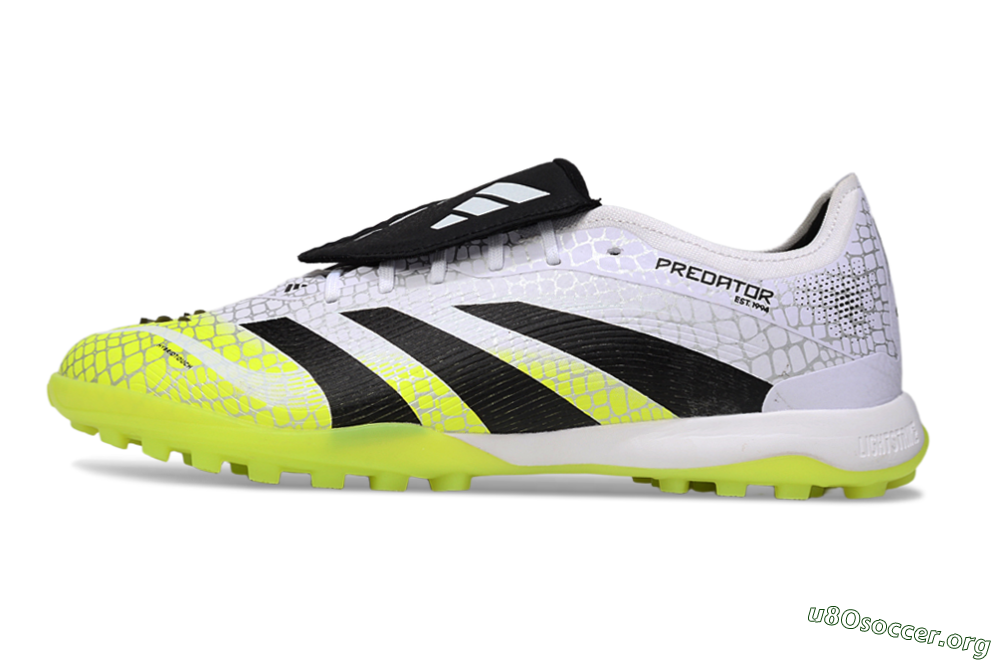 Adidas Predator League Foldover Tongue TF Football Shoes - White/Black/Yellow 3