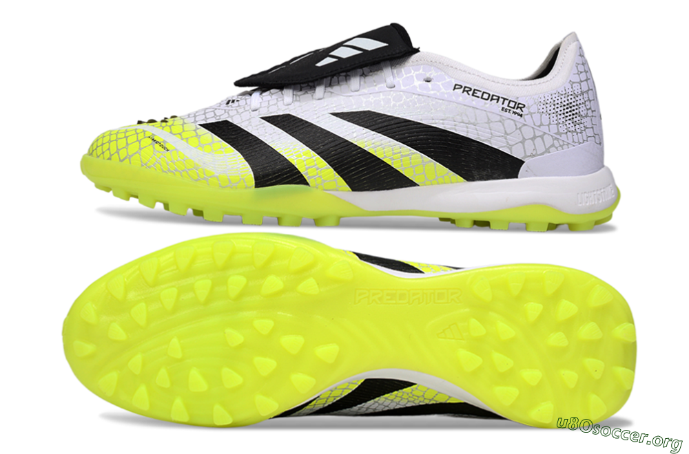 Adidas Predator League Foldover Tongue TF Football Shoes - White/Black/Yellow 1