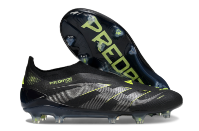 Adidas Predator 25 Elite Laceless FG Football Boots - Black/Silver/Yellow