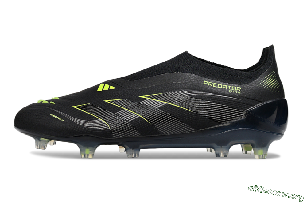 Adidas Predator 25 Elite Laceless FG Football Boots - Black/Silver/Yellow 3