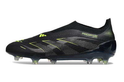 Adidas Predator 25 Elite Laceless FG Football Boots - Black/Silver/Yellow