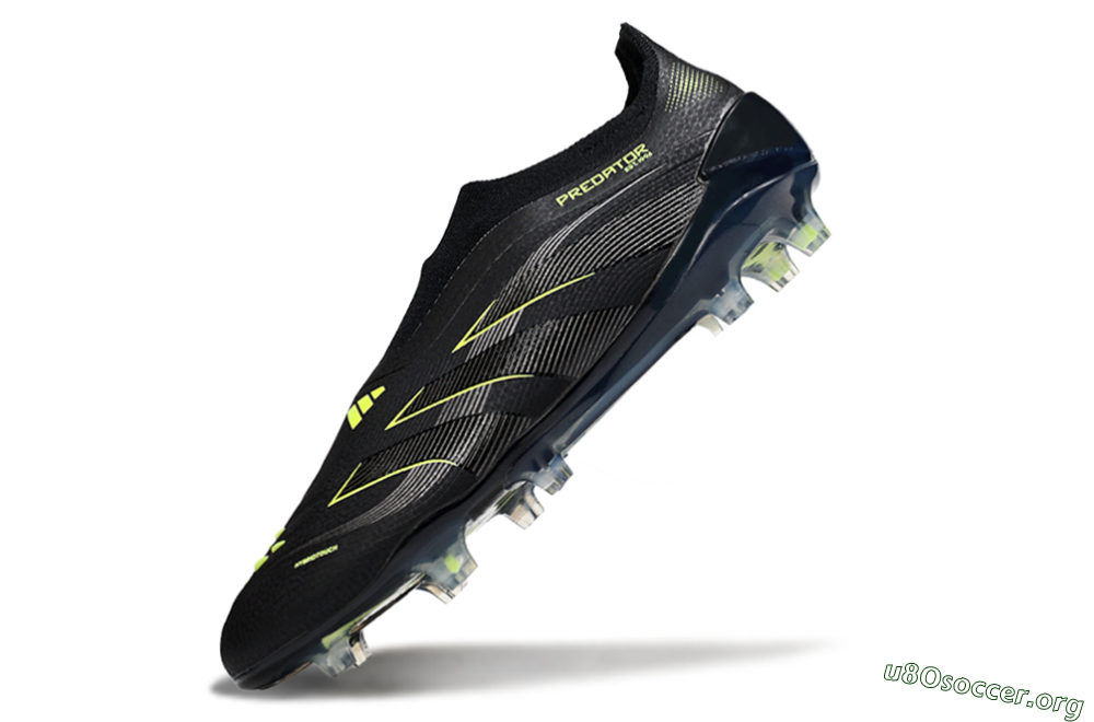 Adidas Predator 25 Elite Laceless FG Football Boots - Black/Silver/Yellow 5