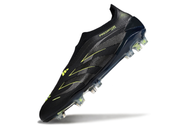 Adidas Predator 25 Elite Laceless FG Football Boots - Black/Silver/Yellow