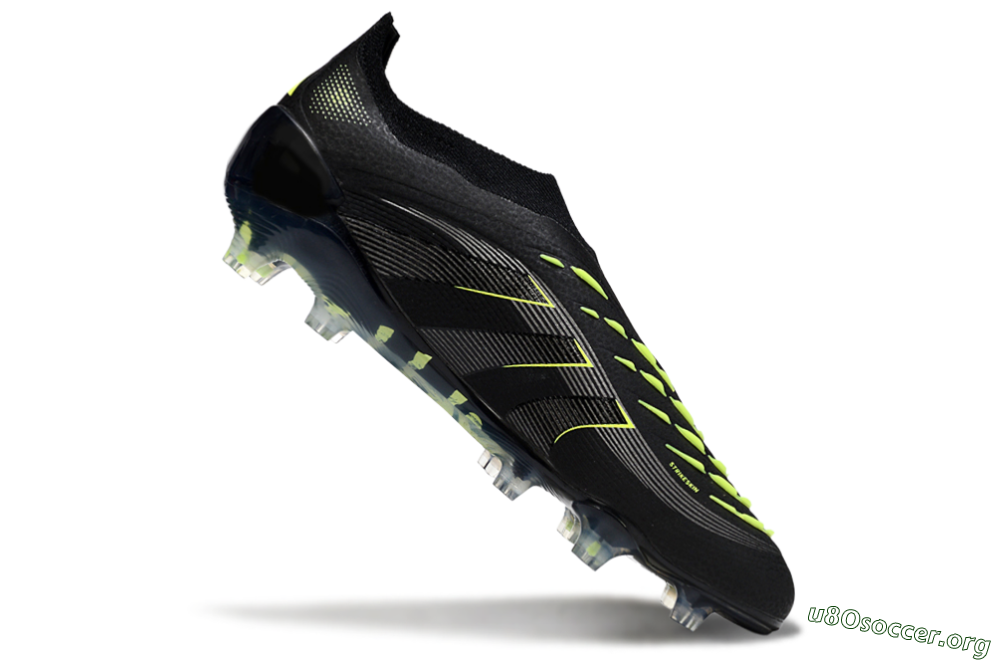 Adidas Predator 25 Elite Laceless FG Football Boots - Black/Silver/Yellow 4