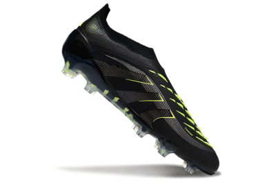 Adidas Predator 25 Elite Laceless FG Football Boots - Black/Silver/Yellow