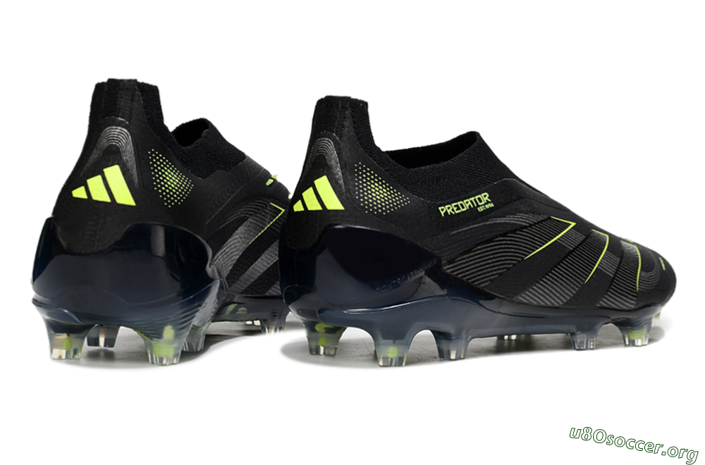 Adidas Predator 25 Elite Laceless FG Football Boots - Black/Silver/Yellow 6