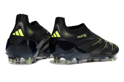 Adidas Predator 25 Elite Laceless FG Football Boots - Black/Silver/Yellow