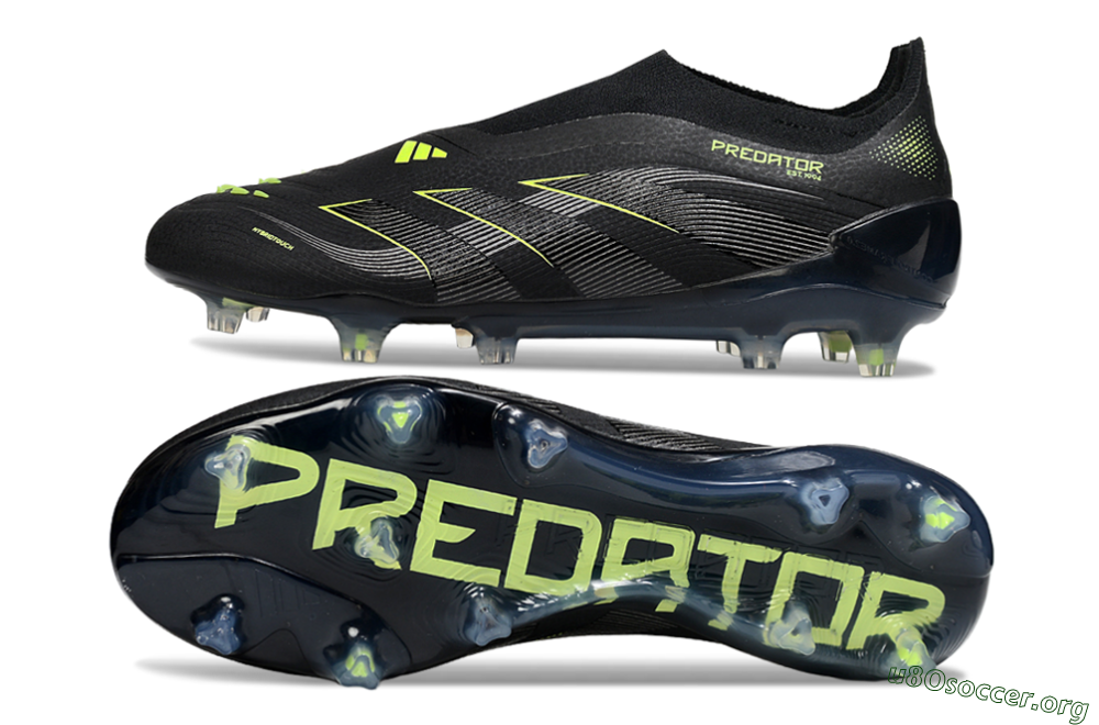 Adidas Predator 25 Elite Laceless FG Football Boots - Black/Silver/Yellow 1