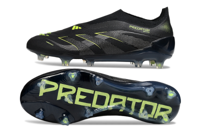Adidas Predator 25 Elite Laceless FG Football Boots - Black/Silver/Yellow