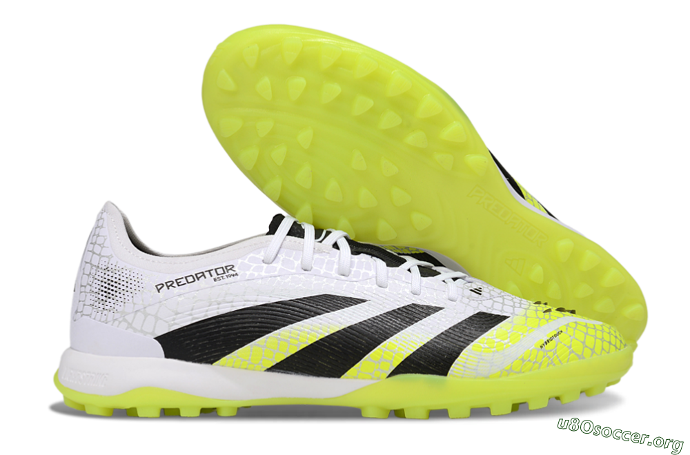Adidas Predator 25 Elite TF Football Shoes - White/Black/Yellow 2